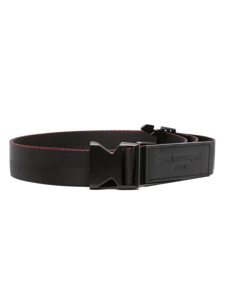 Comme des Garçons Homme logo-patch buckled belt - Black Cover