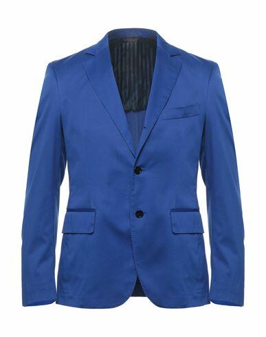 Mp Massimo Piombo Man Blazer Bright blue Cotton, Elastane Cover