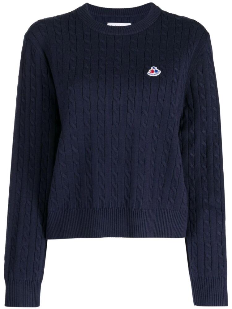 CHOCOOLATE logo-appliqué cable-knit jumper - Blue Cover