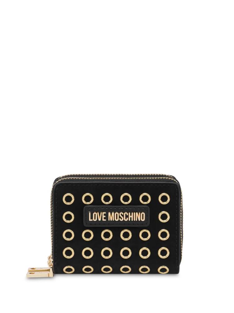 Love Moschino logo-lettering eyelet-detail wallet - Black Cover