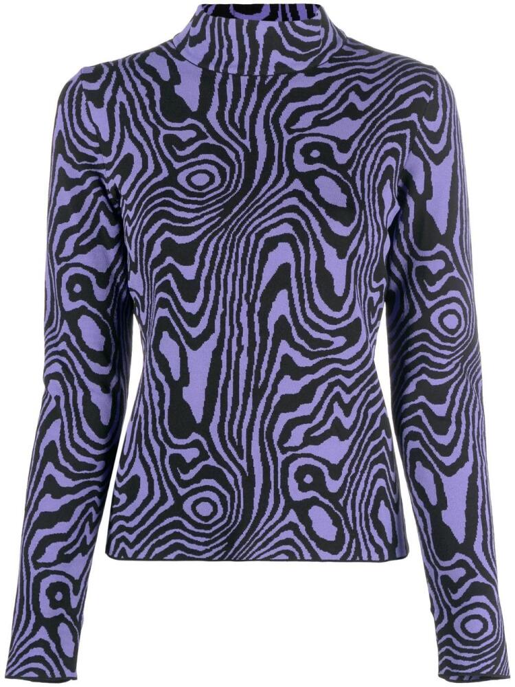 Moschino graphic-print roll-neck jumper - Purple Cover