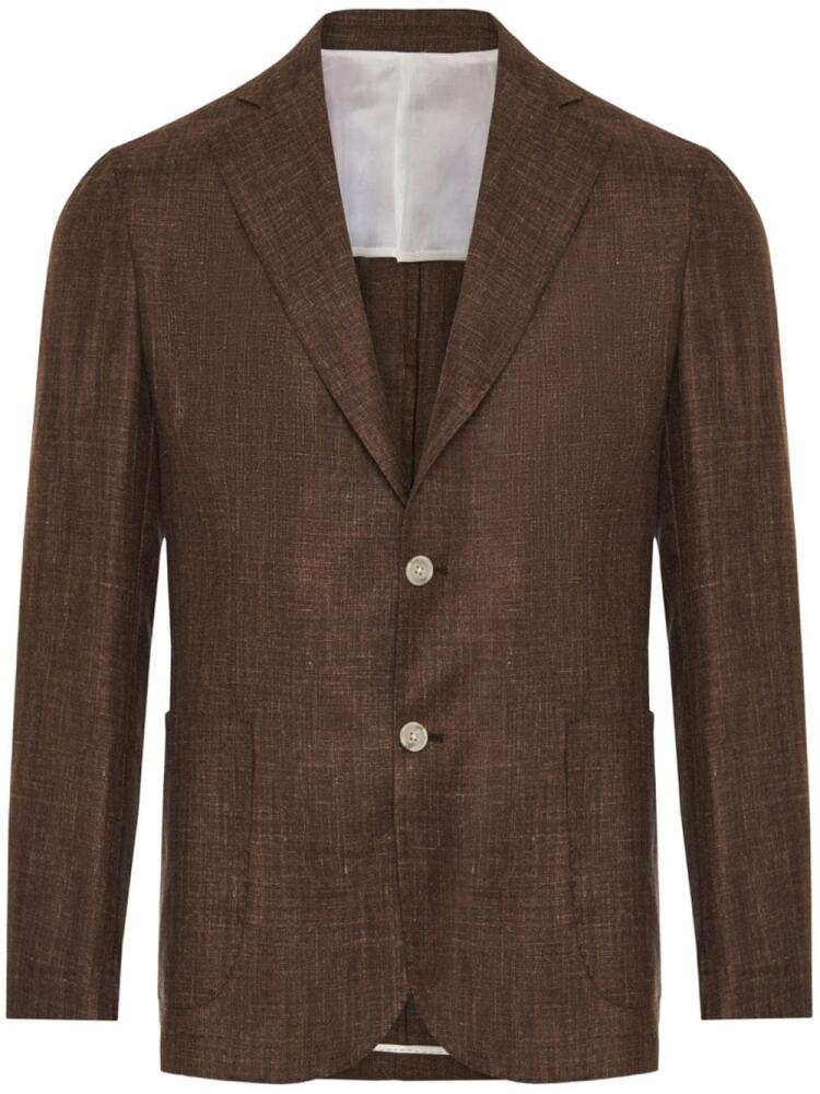 Barba classic-lapels chambray blazer - Brown Cover