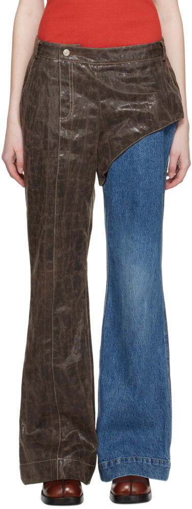 Andersson Bell Brown & Blue Lance Faux-Leather Trousers Cover