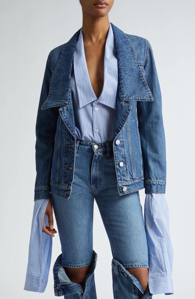 Coperni Notched Lapel Denim Jacket in Blue Cover