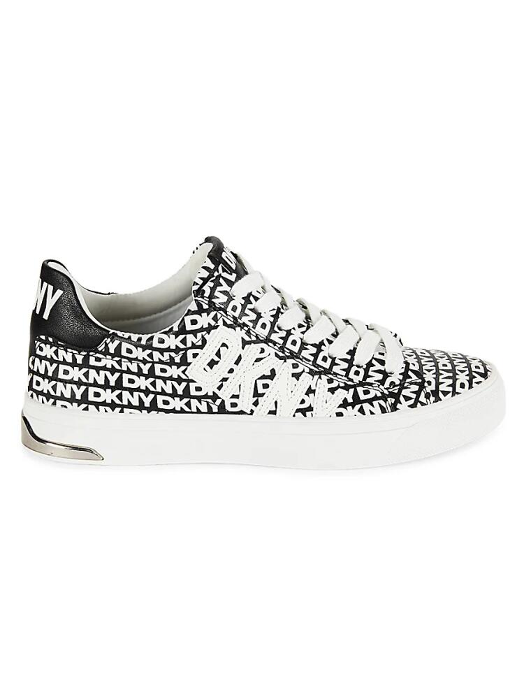 DKNY Women's Adira Minogram Low Top Sneakers - Black White Cover