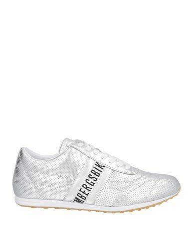 Bikkembergs Woman Sneakers Silver Soft Leather Cover