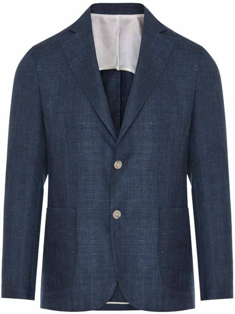 Barba peak-lapels chambray blazer - Blue Cover