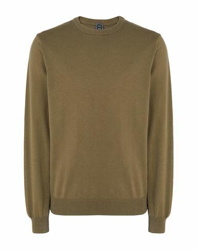 8 By Yoox Organic Cotton Basic Crew-neck Man Sweater Military green Organic cotton Cover