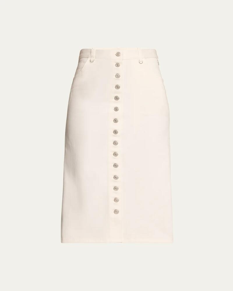 Courreges Denim Buttoned Midi Skirt Cover