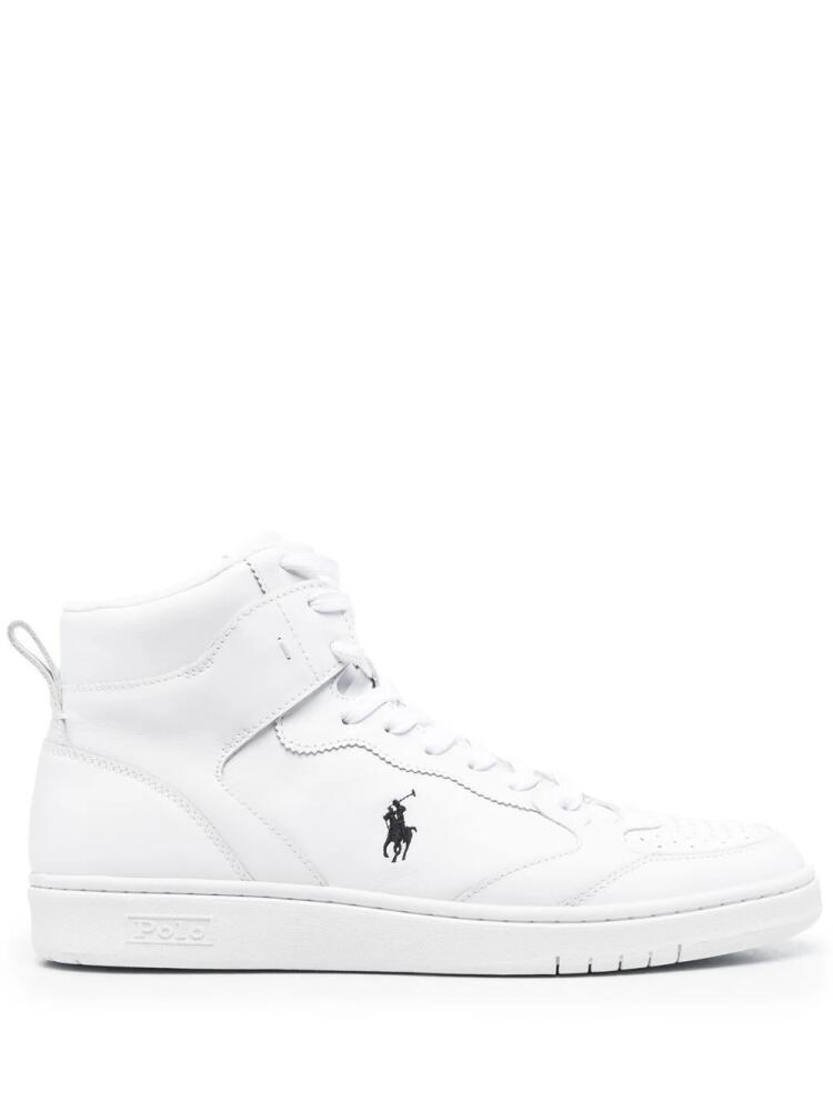 Polo Ralph Lauren logo-embroidered high-top sneakers - White Cover