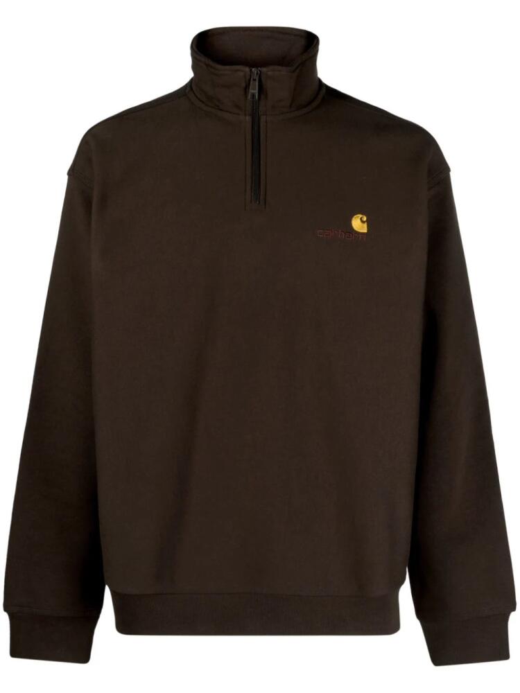 Carhartt WIP American Script zip-up sweatshirt - Brown Cover