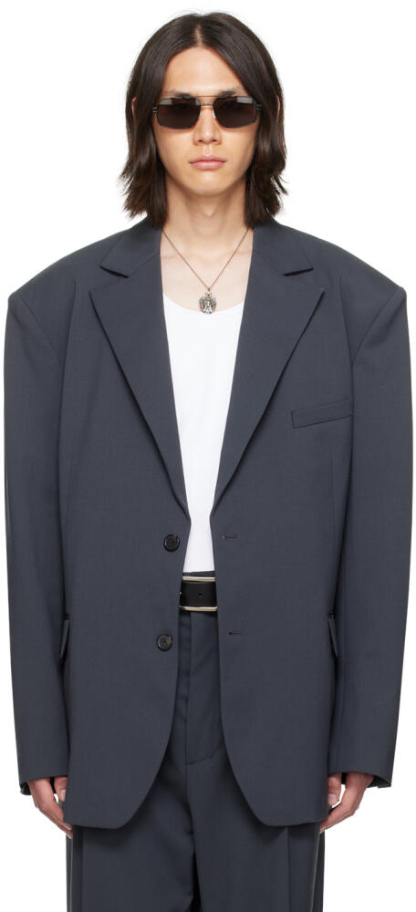 LU'U DAN Gray Oversized Blazer Cover