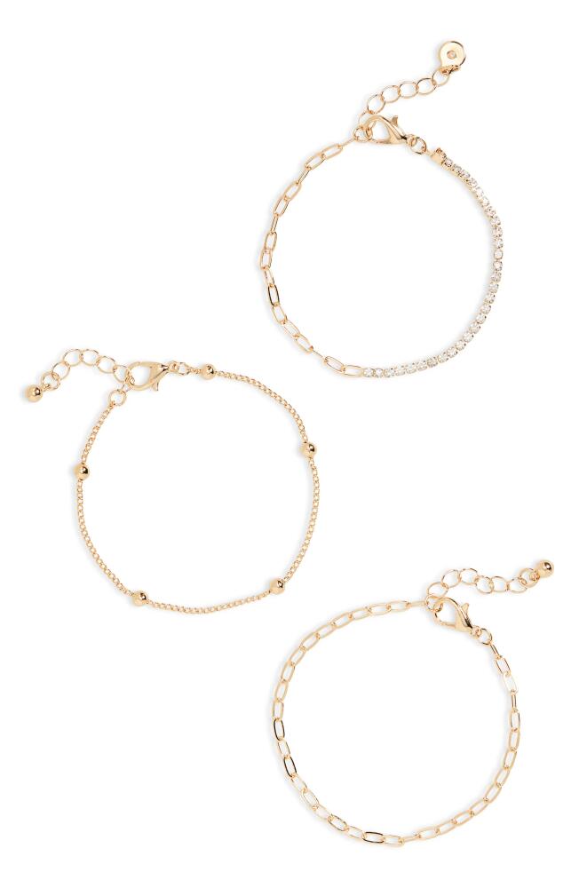 BP. Set of 3 Link Bracelets in Gold- Clear Cover