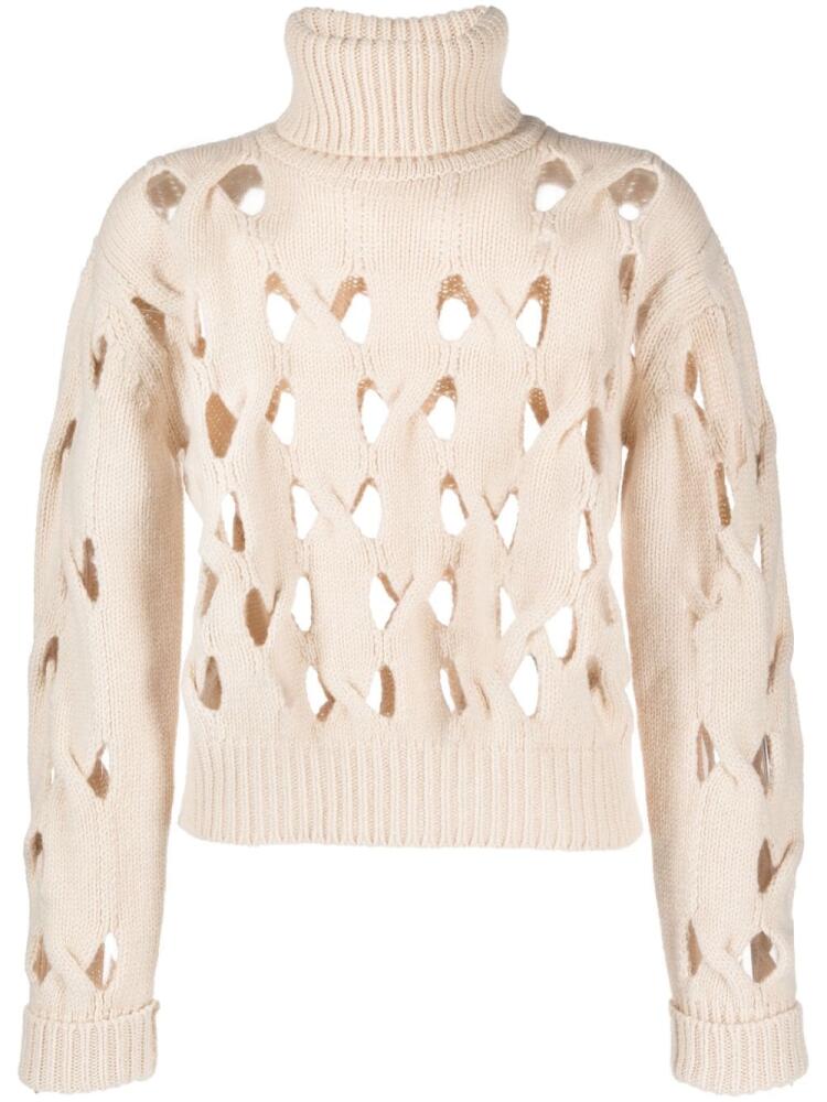 Federica Tosi cut-out knitted top - Neutrals Cover