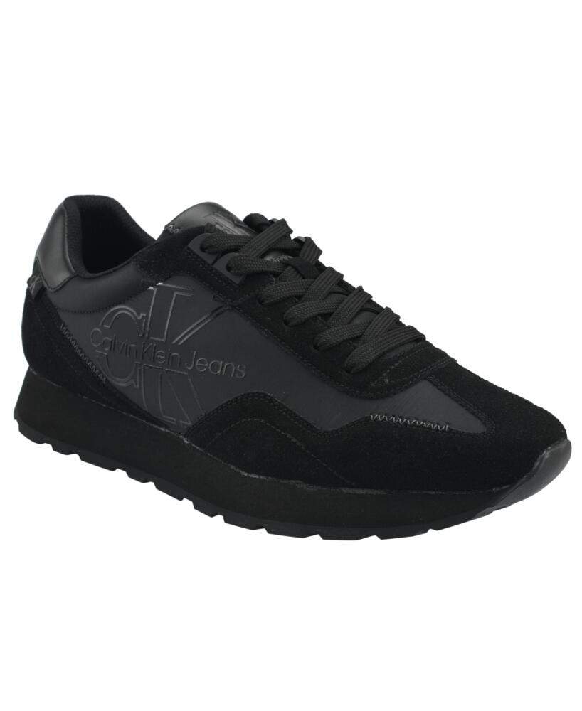 Calvin Klein Men's Eden Lace Up Casual Sneakers - All Black Cover