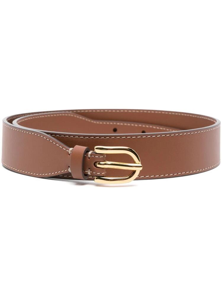 Marni logo-print leather belt - Brown Cover