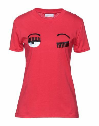 Chiara Ferragni Woman T-shirt Red Cotton Cover