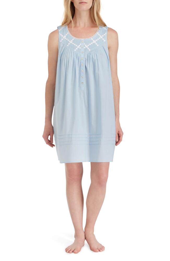 Eileen West Cotton Nightgown in Solid Blue Cover