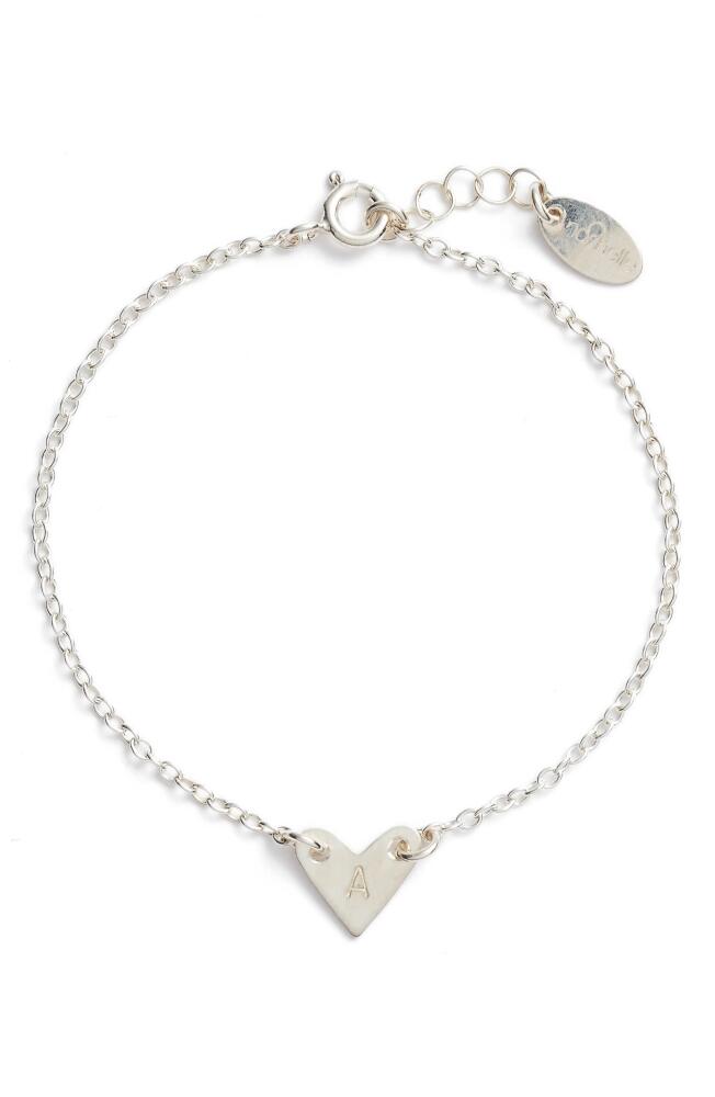 Nashelle Initial Heart Bracelet in Silver-A Cover