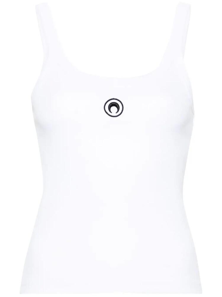 Marine Serre Crescent Moon-embroidered tank top - White Cover