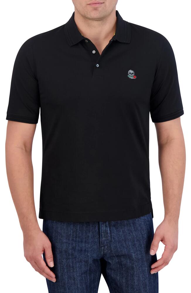 Robert Graham The Player Solid Cotton Jersey Polo in Black Cover