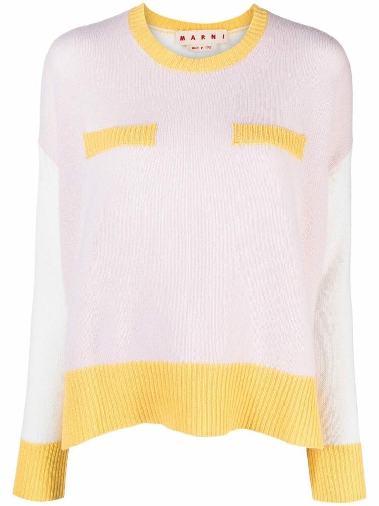 Marni colour-block cashmere jumper - Pink Cover