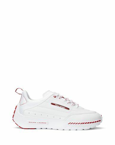 Polo Ralph Lauren Man Sneakers White Leather, Textile fibers Cover