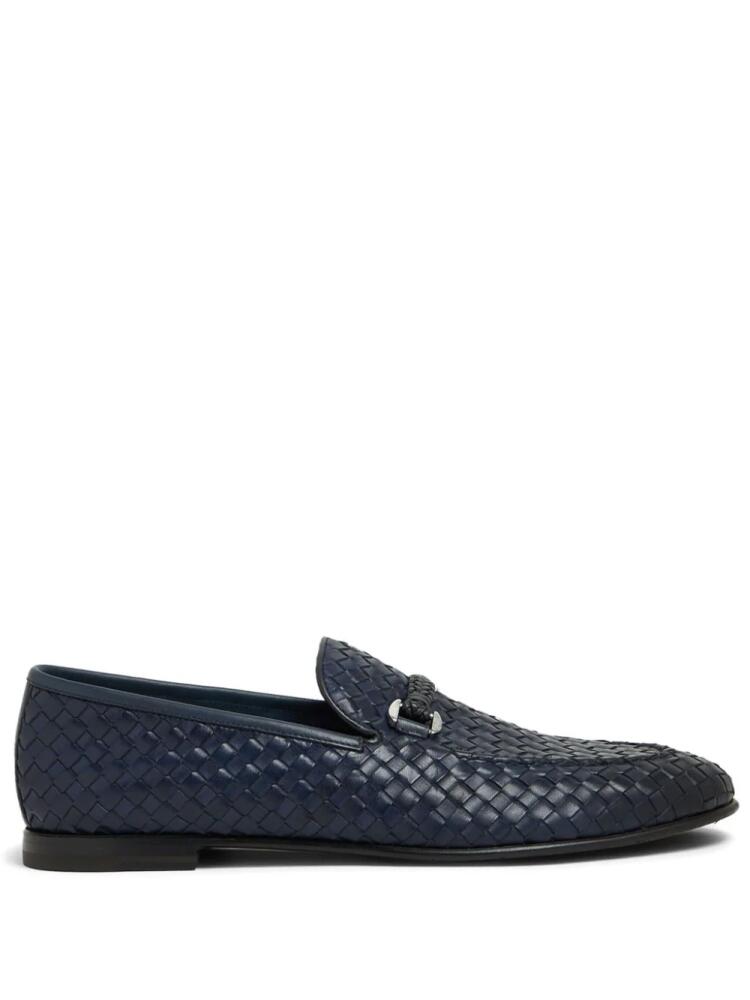 Barrett interwoven leather loafers - Blue Cover