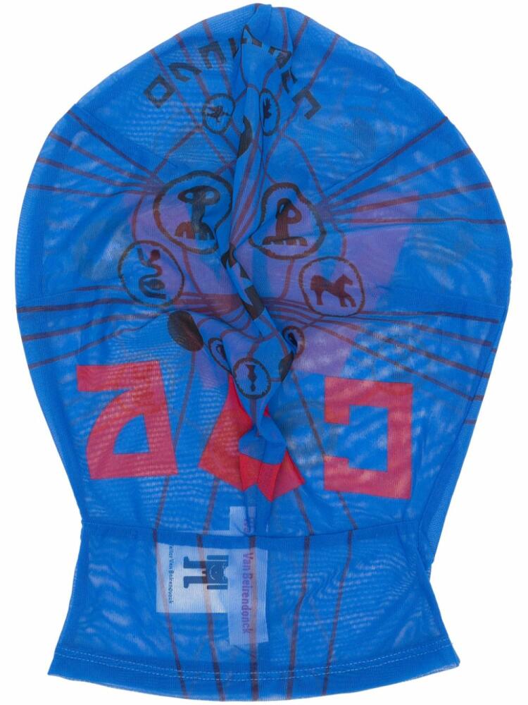 Walter Van Beirendonck Mesh Morph face mask - Blue Cover