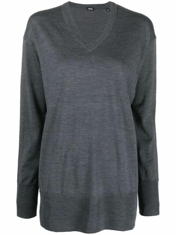 ASPESI V-neck virgin wool jumper - Grey Cover