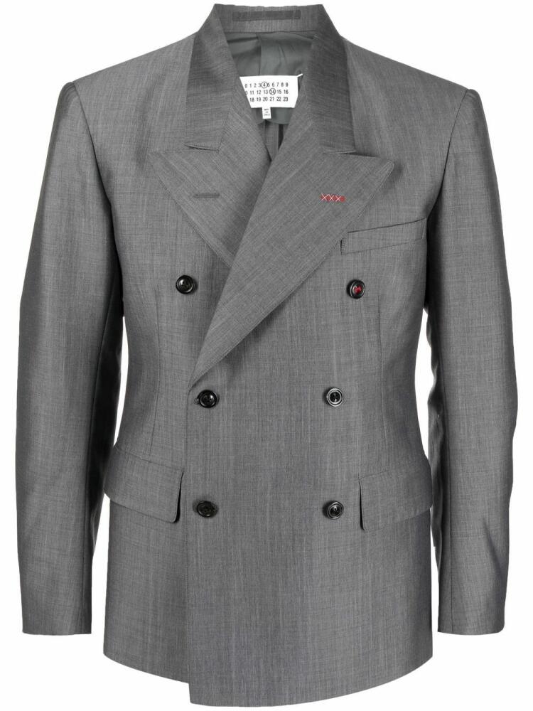 Maison Margiela double-breasted mohair-blend blazer - Grey Cover