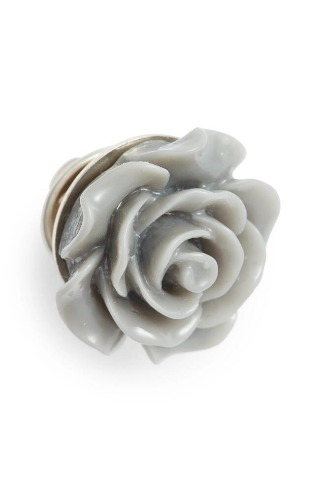 CLIFTON WILSON Floral Lapel Pin in Grey Cover