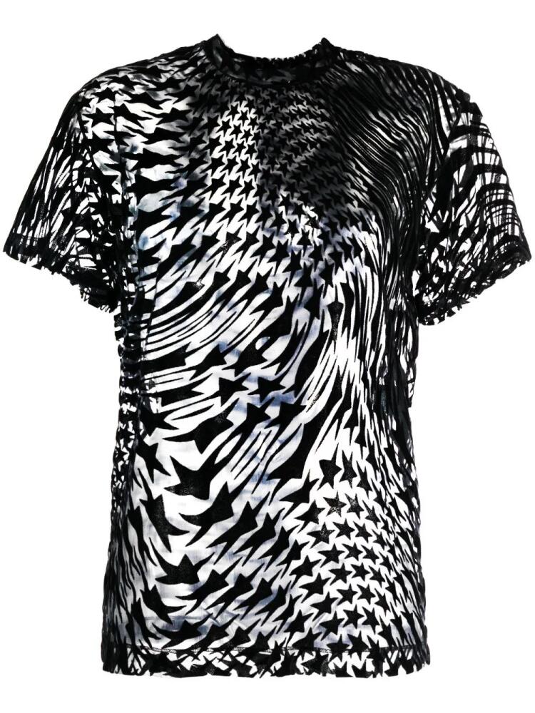 Mugler star-print mesh T-shirt - Black Cover