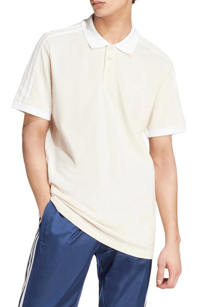 adidas Originals Adicolor Classics 3-Stripes Cotton Piqué Polo in Wonder White Cover