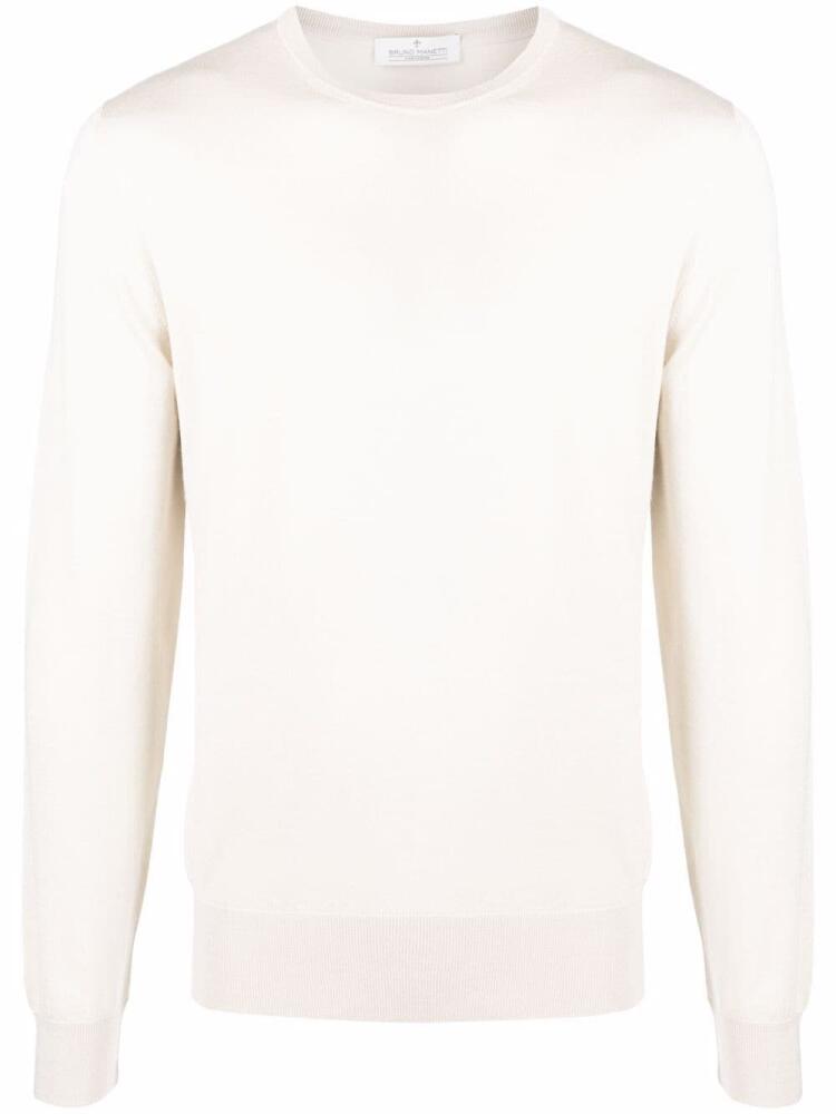 Bruno Manetti crew-neck fine-knit jumper - Neutrals Cover