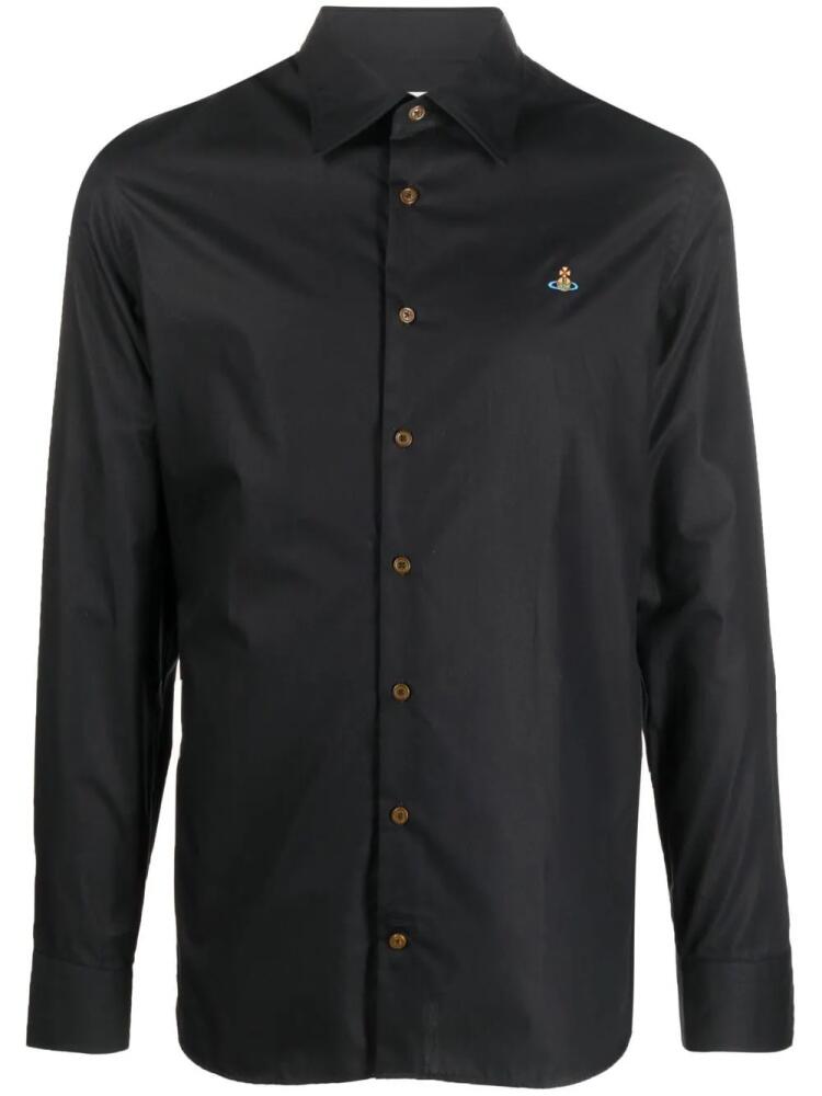 Vivienne Westwood orb-embroidered organic-cotton shirt - Black Cover