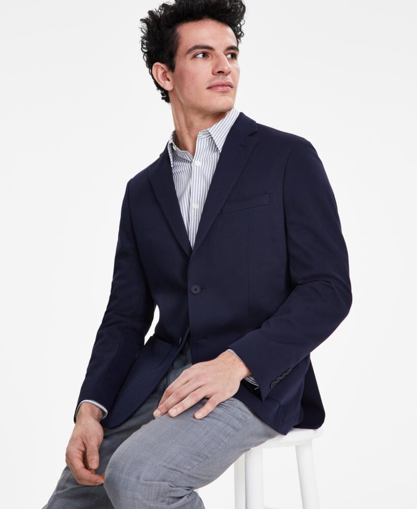 Calvin Klein Men's Slim-Fit Knit Blazer - Navy Cover