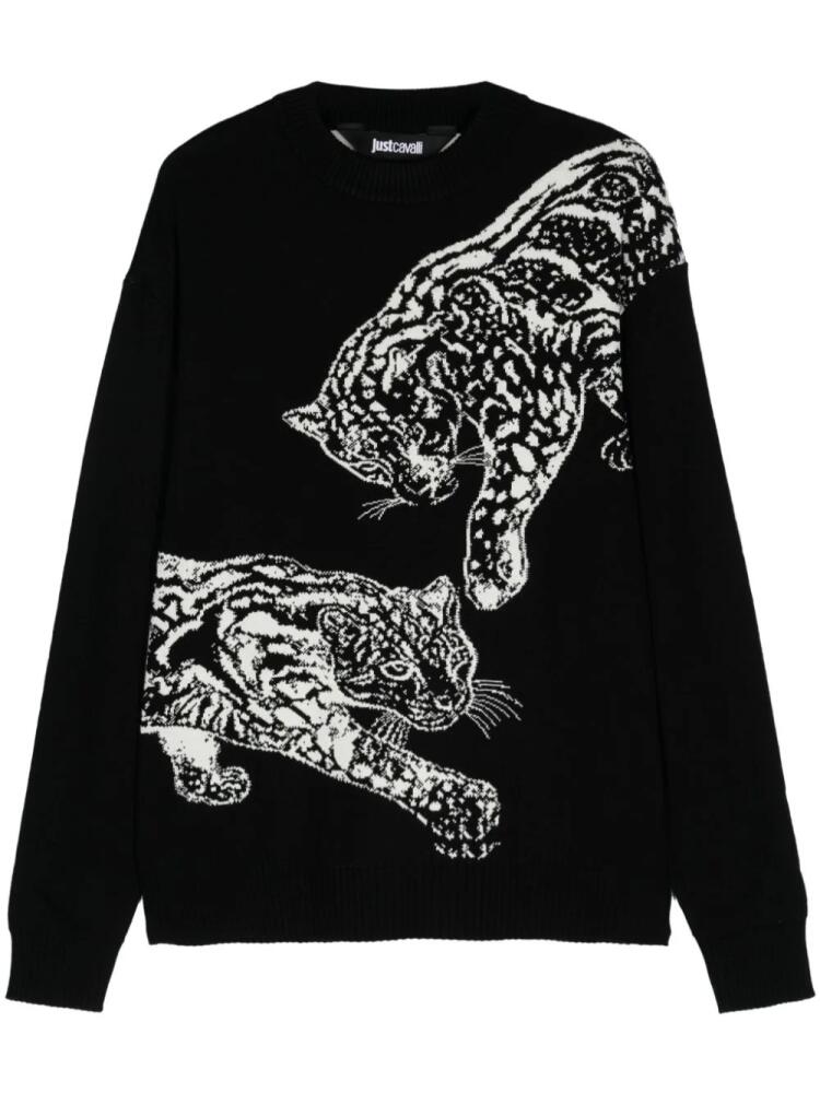 Just Cavalli intarsia-knit sweater - Black Cover