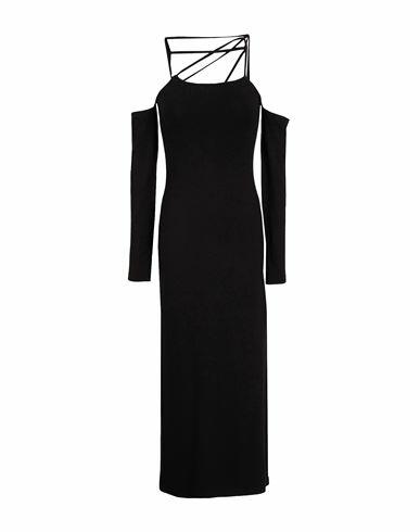 8 By Yoox Viscose Jersey Off-shoulder Strap Midi Dress Woman Midi dress Black Viscose, Elastane Cover