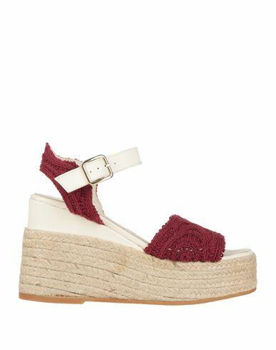 Espadrilles Woman Espadrilles Garnet Leather, Textile fibers Cover