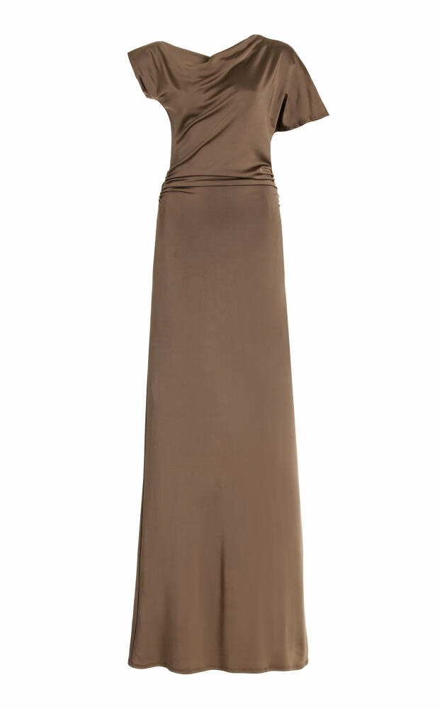 Tove - Inez Draped Jersey Maxi Dress - Brown Cover