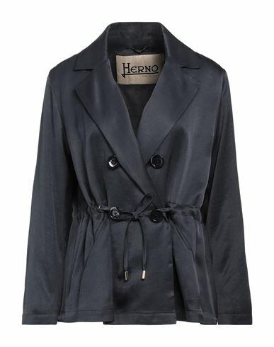 Herno Woman Blazer Midnight blue Cupro, Silk Cover