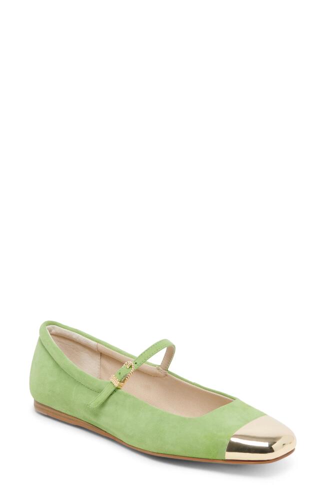 Dolce Vita Reyes Cap Toe Mary Jane Flat in Lime Suede Cover