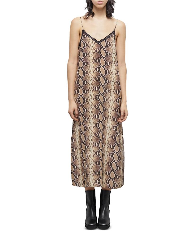 The Kooples Silk Snake Print Slip Midi Dress Cover