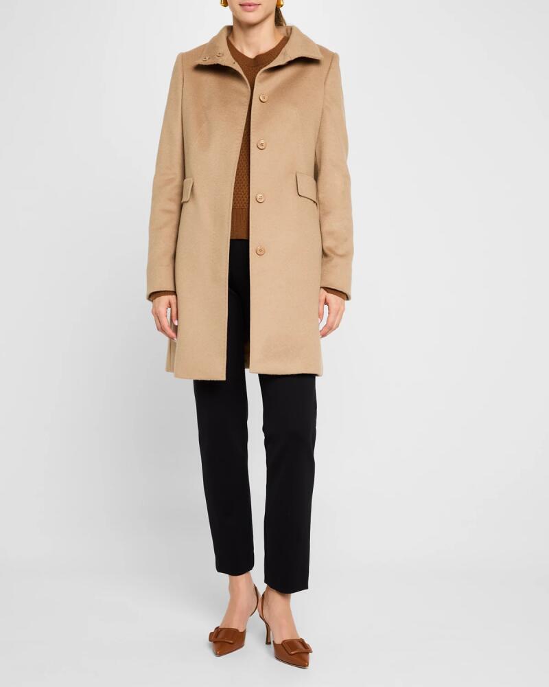 Max Mara Studio Agnese Pick Stitch Virgin Wool Coat Cover