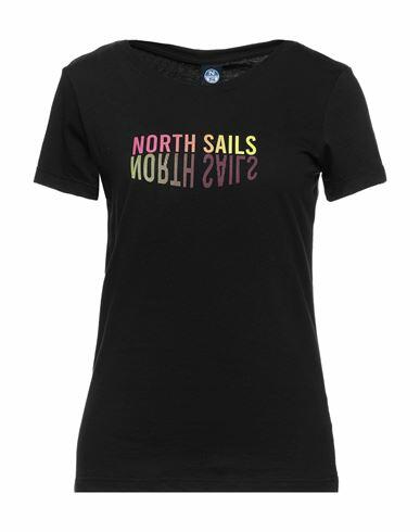 North Sails Woman T-shirt Black Cotton Cover