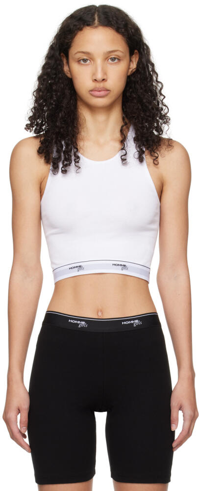 HommeGirls White Cropped Tank Top Cover