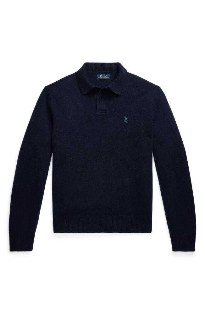 Polo Ralph Lauren Wool & Cashmere Polo Sweater in Hunter Navy Cover