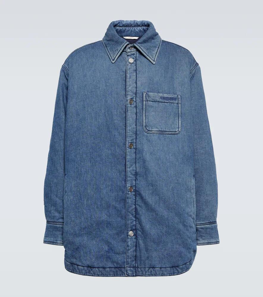 Valentino Embroidered padded denim overshirt Cover