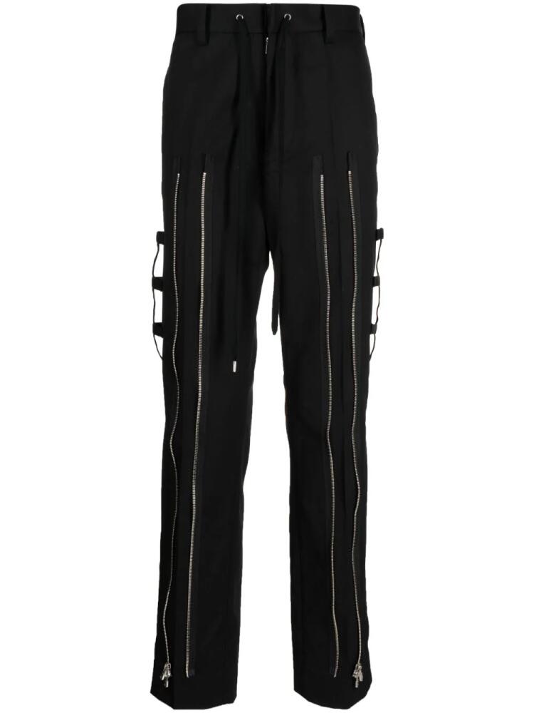 Takahiromiyashita The Soloist zip-detail straight-leg trousers - Black Cover